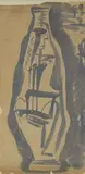 Robert Johnson Washington, Robert Johnson Washington (1913-1997) Study of a pot blue ink on sugar paper 43 x 19.5cm