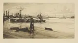 William Washington, William Washington (1885-1956) ‘Greenwich Reach’ an engraving