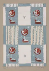 Marjorie Terry, Marjorie Terry (1910-1996) four gouache textile designs signed and titled in pencil largest 53 x 48cm