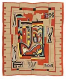 Michael O'Connell, 'Michael O'Connell (1898-1976) 'Sun Bathing' paste resist on rayon 210 x 180cm .