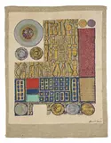 Michael O'Connell, 'Michael O'Connell (1898-1976) 'Archaeology' paste resist printed on cotton