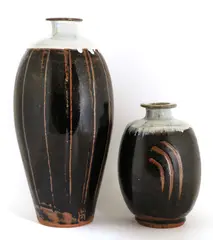 Jim Malone, Jim Malone (b.1946), a slender ovoid stoneware vase