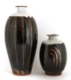 Jim Malone, Jim Malone (b.1946), a slender ovoid stoneware vase