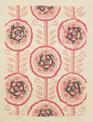 Marjorie Terry, Marjorie Terry (1910-1996) 'Flora' and 'Nosegay' two gouache textile designs 66 x 46cm largest