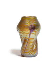 Vase by Loetz, decorated and applied iridescent glass, acid-etched 'Loetz Austria', sold Oct 2019