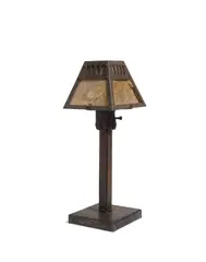 Frederick L. Roehrig, Table Lamp, wrought iron, mica, unmarked