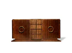 Sideboard by Décoration Interieur Modern, palm wood, bronze, sold Oct 2019