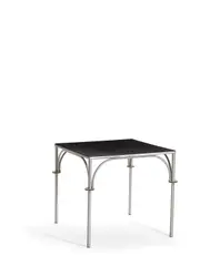 Games Table by Warren McArthur, aluminum, faux leather, sold Oct 2019