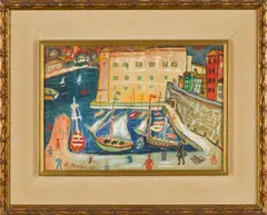 Antun Masle, A group of three works, oil on glass, oil on board, and mixed media on board, each signed and dated