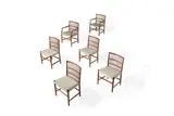 Set of Six Rare Lattice Chairs with Rounded Corners by Hans J. Wegner, sold Oct 2019