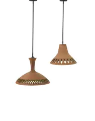 Two Ceiling Lights by Raul Coronel, earthenware, sold Oct 2019