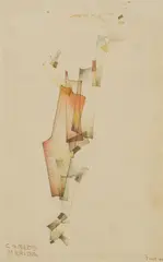 Untitled (Abstract Study) by Carlos Mérida, ink and colored pencil on paper, sold Oct 2019