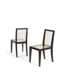 Philippe Starck, Pair of Custom Side Chairs, ebonized wood, plexiglas