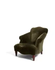 Donghia Associates, Luciano Club Chair, mahogany, velvet