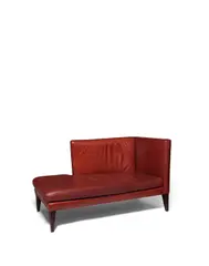 Custom Meridienne by Philippe Starck, stained hardwood, ostrich leather by Edelman, offered Oct 2019