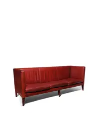 Philippe Starck, Custom Three Seat Sofa, stained alder wood, ostrich leather by Edelman