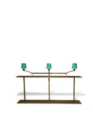 Custom Three Arm Standing Lamp by Philippe Starck, patinated brass, sold Oct 2019