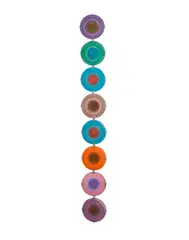 Set of Eight Rondelays by Frances and Michael Higgins, fused glass, metal, sold Oct 2019