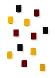 Set of Twelve Wall Appliques by Charlotte Perriand, for Galerie Steph Simon, enameled steel, foil label to each 'SCE E14 Made in France Classe 1', sold Oct 2019