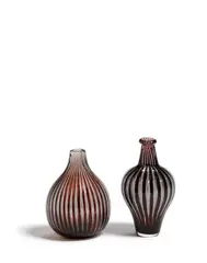 Edvin Öhrström, Group of Two Ariel Vases, glass, smaller vase inscribed 'ORREFORS Ariel nrs 96F Edwin Ohrstrom', larger vase inscribed 'ORREFORS Soredon Ariel no