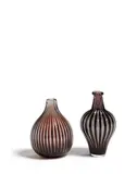 Group of Two Ariel Vases by Edvin Öhrström, glass, smaller vase inscribed 'ORREFORS Ariel nrs 96F Edwin Ohrstrom', larger vase inscribed 'ORREFORS Soredon Ariel no, sold Oct 2019