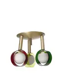 Triple Ceiling Light by Stilnovo, frosted glass, acrylic, brass, offered Oct 2019
