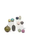 Rose Cabat, Group of Ten Feelies, glazed porcelain, each incised 'CABAT' on underside