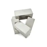 Jacques Schnier, Maquette for Four Cuboids on Three Points V, stainless steel, apparently unsigned