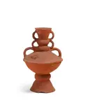Six-Handled Urn by Beatrice Wood, glazed terracotta, painted in black 'BEATO', sold Oct 2019