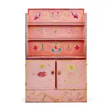 Cupboard by Beatrice Wood, paint decorated wood, glass, sold Oct 2019