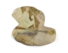 Figural Relief Plaque by Paul Soldner, partially glazed earthenware, unsigned, offered Oct 2019