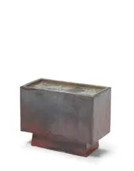 Otto Natzler, Slab Built Vessel, glazed earthenware, with marker's mark and signed in black ink 'OTTO NATZLER 1980' on the underside