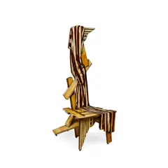 John Cederquist, Architectural Elements, inlaid mahogany, maple, signed on the front-facing right leg