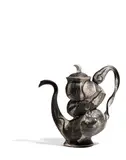 David Regan, Teapot (Cabin Interior), glazed porcelain, incised 'Regan 92'
