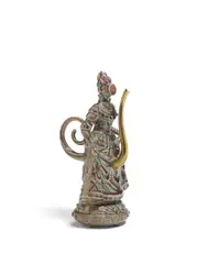 Figural Ewer Form Sculpture (Marie X) by Adrian Saxe, jeweled porcelain, incised 'Saxe' and impressed 'Saxe 1993,' with maker's mark, offered Oct 2019