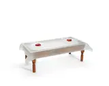Silvia Levenson, Cenetta Intima (Table for Two), kiln cast glass, wood, apparently unsigned