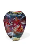William Morris, Petroglyph Vessel, blown glass, engraved 'William Morris 1990'