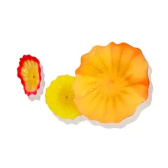 Dale Chihuly, Yellow, Red and Orange Persian Wall Installation, blown glass, apparently unsigned