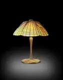 Mushroom Table Lamp by Tiffany Studios, patinated bronze, leaded glass, shade stamped 'TIFFANY STUDIOS NEW YORK', sold Jun 2019