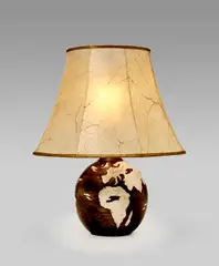 Table Lamp by Jean Besnard, glazed and incised stoneware, parchment shade, incised 'JEAN BESNARD FRANCE', offered Jun 2019