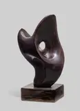 Alexandre Noll, Untitled (Sculpture), carved ebony, engraved 'ANOLL'