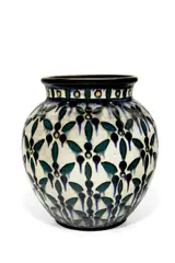 René Herbst, Vase, glazed stoneware, glaze mark 'RH France'