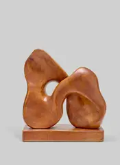 Alexandre Noll, Untitled (Sculpture), carved mahogany, engraved 'ANOLL'