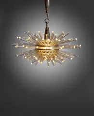 Friedl Bakalowits, Large Miracle Ceiling Lamp, for Bakalowits & Sohne, glass, brass