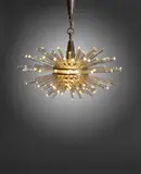 Friedl Bakalowits, Large Miracle Ceiling Lamp, for Bakalowits & Sohne, glass, brass
