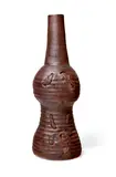 Anaqua by Peter Voulkos, gas fired wheel-thrown, stoneware sections, stacked and joinied with clay pass-throughs, red iron slip and clear glaze, sold Jun 2019