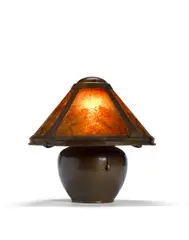 Bean Pot Lamp by Dirk Van Erp, hammered copper and mica, impressed studio mark, sold Apr 2019