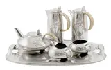 Archibald Knox, Five Piece Tea and Coffee Service with Tray