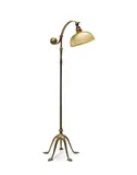 Tiffany Studios, Counter Balance Floor Lamp, gilt bronze, Favrile glass, the shade engraved 'L