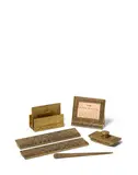 Six Piece Venetian Desk Set by Tiffany Studios, gilt bronze, comprising calendar frame, letter holder, pair of blotter ends, letter opener, rocker blotter, sold Apr 2019